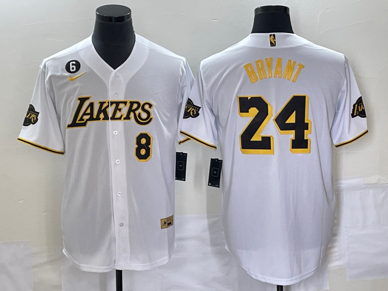 Men Los Angeles Lakers #24 Bryant white 2023 NBA Jersey style 1